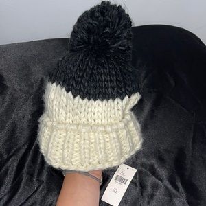 Anthro colorblock pommed beanie